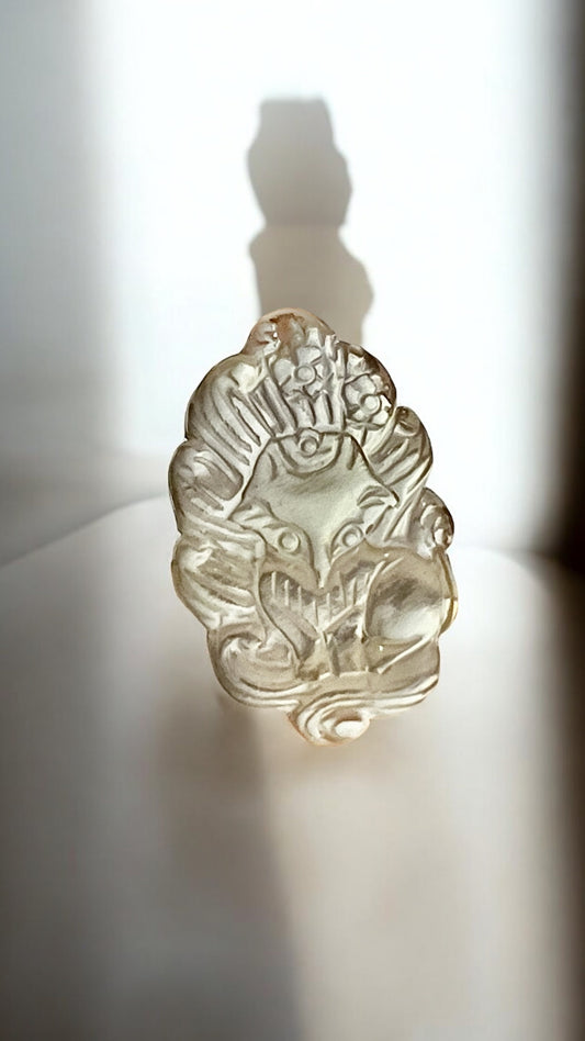 Libyan Desert Glass 9 Tailed Fox Pendant