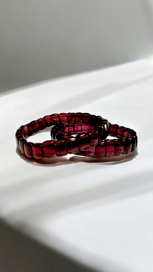 Premium Purple Garnet Elastic Bangle